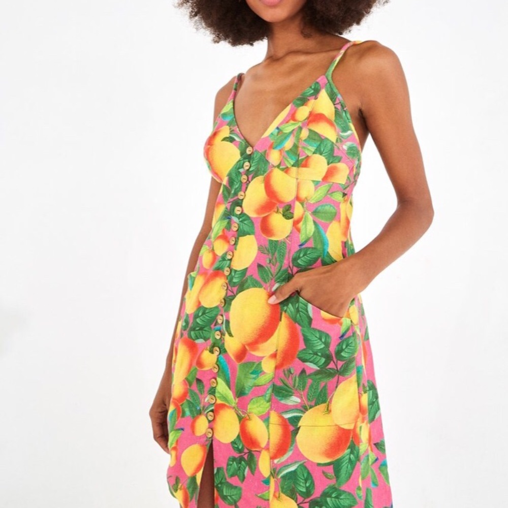 ($5.95 Shipping) FARM Rio Orange Sunset Mini Dress